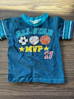 Blue Teal "All Star MVP" Sports Graphic Tee